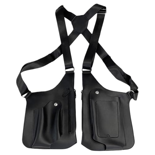 Sac à bandoulière en cuir PU pour hommes avec compartiments