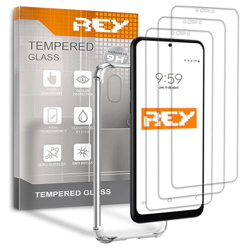 REY 3X Displayschutz & Hülle Anti-Shock für XIAOMI MI 8, Gehärtetem Glas & Silikon TPU mit hoher Widerstandsfähigkeit