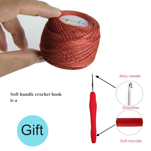 Image of golo Crochet Thread Size 10 Embroidery Thread 10g X 9 Crochet Yarn for Hand Knitting 10-9-3