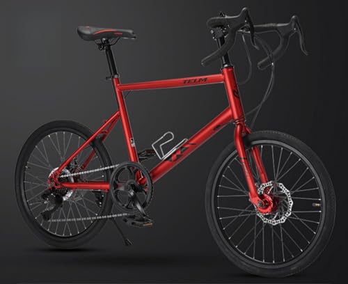 Dazzix20インチ自転車 ミニべロ 小径車BMX フリースタイルBMXバイク軽量 持ち運び 耐荷重120kg サドル高さ調整可能 ブレーキ感度 小径車 防滑タイヤ 高炭素鋼フレーム 男女兼用 大人 子供用 子供 初心者 通学 街乗り (7速,レッド/カ