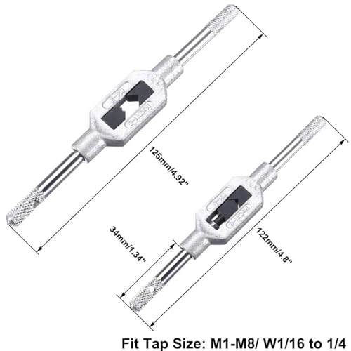 TA-VIGOR Adjustable Tap Wrench Handle, for Metric M1-M8 W1/16-1/4 Taps - Image 2