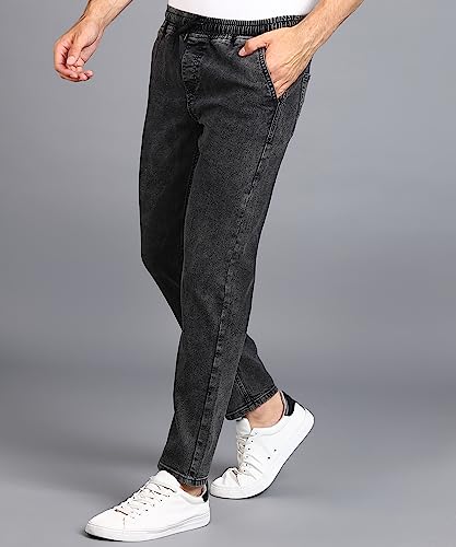 Image of Urbano Fashion Men Mid Rise Regular Fit Washed Jogger Jeans Stretchable