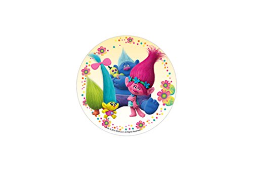 Modeor 71051 Trolls Disque de décoration pour gâteau jaune