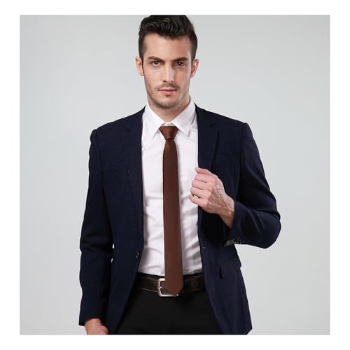 Image of Landisun Black Tie Men Women Solid Skinny Ties Slim Ties Satin Tie
