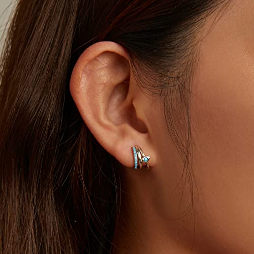 Boucles d'oreilles œil du Diable légères et anti-allergies créoles argent