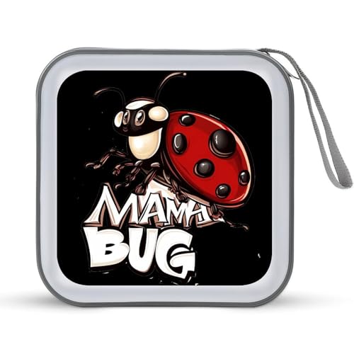 Ladybug Mom Mama Bug CD Case Plastic DVD Case Holder Wallet Disc Storage Organizer for Car Travel