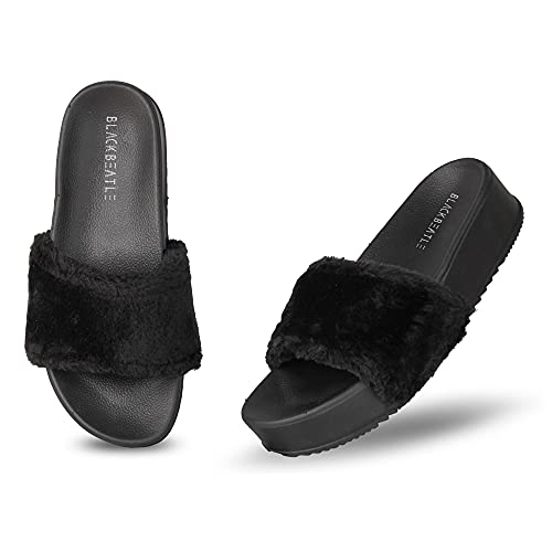 Image of BLACKBEATLE Women's FurHeel Flip Flops