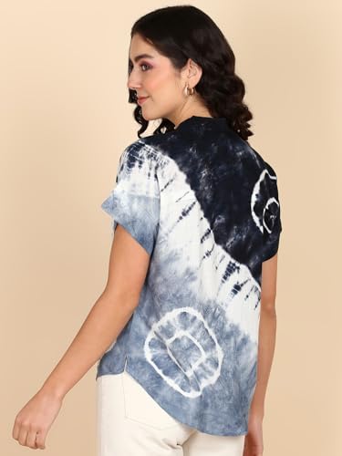 Image of Maaesa Hand Dyed Rayon Top for Women