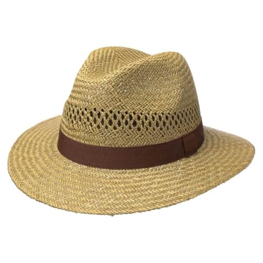 Lipodo Sun Traveller Strohhut Made in Italy Damen und Herren Frühling Sommer Natur XL (60-61 cm)