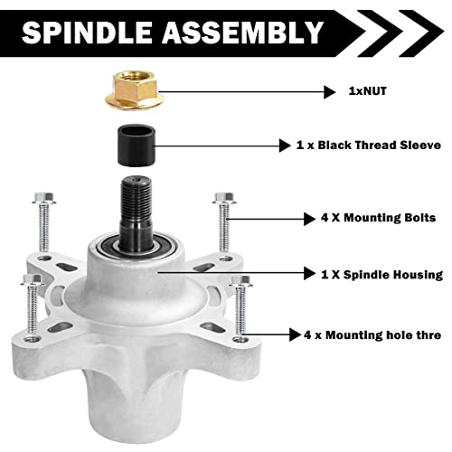 Cluparis Lawn Mover Spindle Assembly For Toro 117-7267 117-7268 117-0751 117-7439 121-0751 Stens 285-923 Raisman 80-12-033 Exmark 117-7268 117-7439 121-0751 With 4 Tapped Blot #TOP2