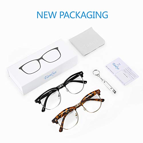 Image of 2 Pack Blue Light Blocking Glasses for Computer Eye Strain, Anti UV Reduce Headache Stylish Gaming Bluelight Blocker Glasses Men Women (Black Tortoise)