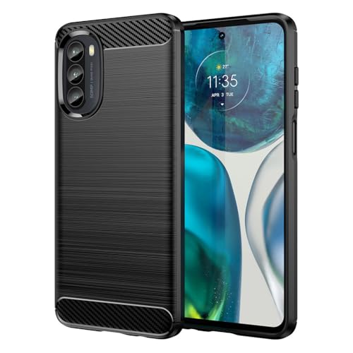SEAHAI Funda para Motorola Moto G52 / Moto G82 5G Estuche, Ultra Delgada Carcasa de Suave Silicona Ligera PC + TPU Bumper Anti-caída Rubber Caso Cubierta - Negro