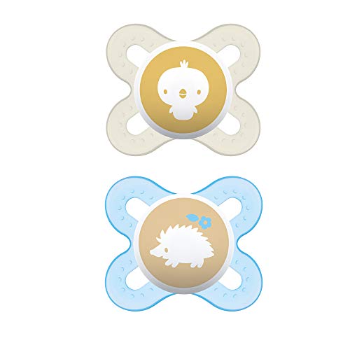 Image of MAM Original Start Newborn Baby Pacifier, Best Pacifier for Breastfed Babies, Sterilizer Case, 2 Pack,0-3 Months, Boy