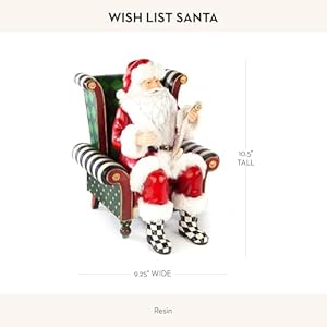 Mackenzie childs santa claus statue christmas santa decor for mantel wish list  urban country home decor