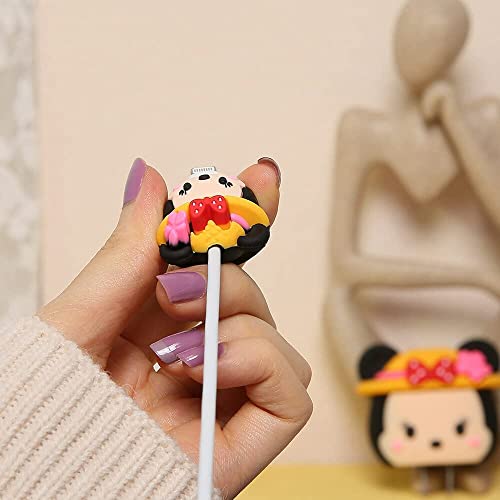 Image of Cartoon 3D Design Protective Case for 18W 20W iPhone 14 13 12 11 Pro Max Fast Charging Cable Adapter Charger, Cute Cartoon Lightning Data Cable Case for iPhone Charger-(New Minnie)