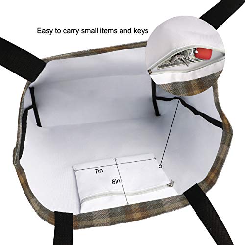 ALAZA Tartan Plaid Pattern Canvas Tote Bag Handbags for Groceries Books4