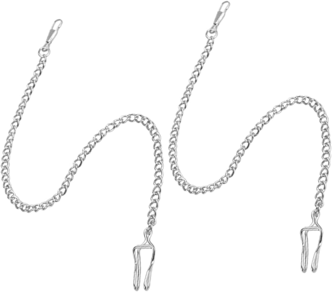 LIOOBO Men's Silver Pocket Watch Chain Keychain Watch Charm Accessory for DIY Necklace