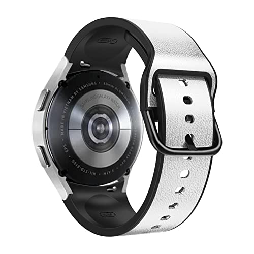 Bracelet blanc silicone et cuir 20mm pour sublimer votre Galaxy Watch 4