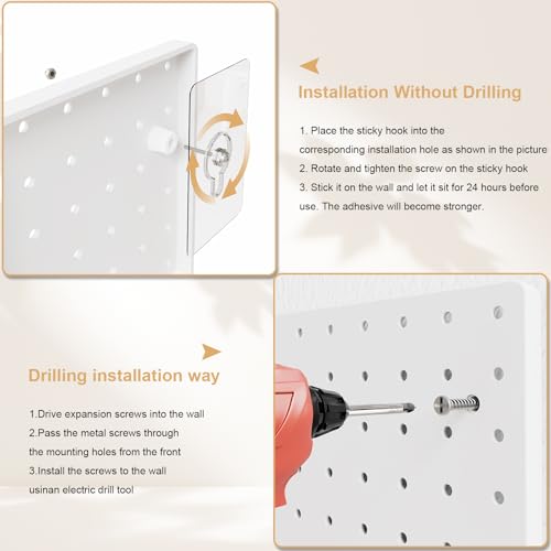 FZK Peg Board,36pcs Pegboard Kit, Includes 4 White Pegboard and Accessories,Plastic Peg Board,with Hooks Peg Board Wall Organizer for Office, Craft Room - Image 6