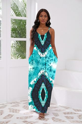 Image of vunahzma Womens Casual Fashion Sleeveless Plus Size Loose Long Sexy Maxi Dress with Pockets