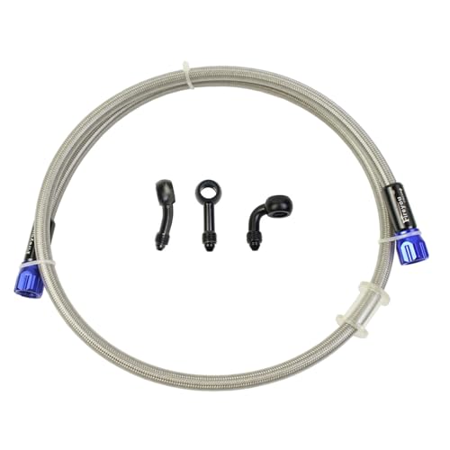 AN3 Tuyau de frein hydraulique tressé en acier inoxydable avec connecteur de tuyau 40-240 cm Convient aux véhicules tout-terrain, Dirt Bike, motocross (700...