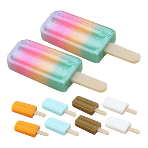 MUCKLILY 10個ミニチュアアイスキャンディー 食品模型 味 逼真なデザート 模擬プレイ用 人形の家用 ミニフード おもちゃ 部屋飾り アイスクリ