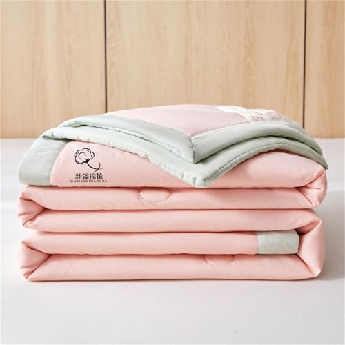 Chickwin Colcha Acolchada, Estilo Bloque Color Colchas Acolchadas Cama 90/135/150/180, Cubrecama Verano Reversible Microfibra Suave Cómoda para Cama Individual Matrimonio (Rosa,180x200cm)