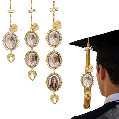 Custom Memorial Graduation Tassel Charm Personalized Photo Keepsake for Graduation Cap Graduation Tassel Decoration Gift for Ceremony Senior Party