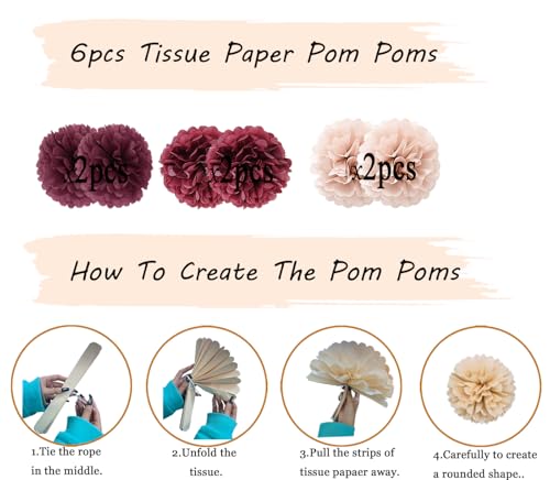 Image of 60th birthday decorations women - Rose gold 60 birthday party supplies for Happy Womens with Fabulous Champagne burgundy flowers Balloons Tissues Decor (burgundy + Champagne)