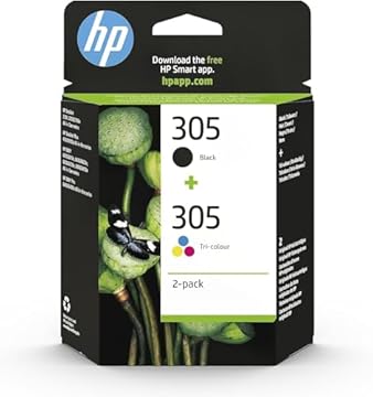 HP 305 Nero e Tricromia, 6ZD17AE, Confezione da 2 Cartucce Originali, Compatibili con Stampanti DeskJet seri 2700, 4100, Envy serie 6020, 6030, 6420, e 6430