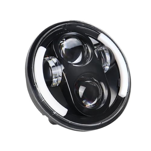 Optique phare LED moto 5.75 pouces avec anneau halo DRL pour Sportster et Custom