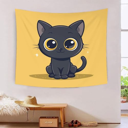 Tapisserie murales grand tissu chat 3D pour chambre et salon