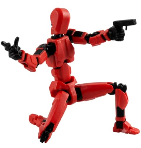 Image of (Do it Yourself) Action Figure Toys,DIY Assembly Dummy 13 Action Figures,Articulated Joints Robot,Gift Idea for Teens & Adults for 14+ (Red, Red)