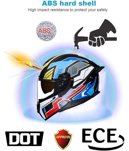 Casque modulable moto Bluetooth contre les chocs avec double visière de protection