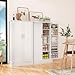kepptory Kitchen Pantry Cabinet, Pantry Storage Cabinet with Adjustable Shelves and Drawer, Sideboard Buffet Cupboards Storage Shelf for Home Office Use (White, 16