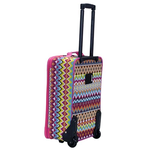 Image of Rockland Fashion Softside Upright Luggage Set, Tribal, 2-Piece (14 /19)