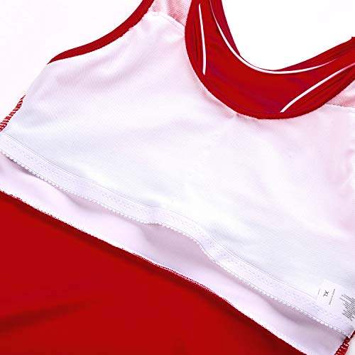 Jerrisapparel Little Girls' Summer Two Piece Boyshort Tankini Kids Swimsuit (8-9/Tag Size 2Xl, Red) #TOP6