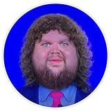 JD Vance Meme Blue - Circle Sticker Decal 3 Inch - Republican Conservative Internet Humor Funny Viral Election Government Troll