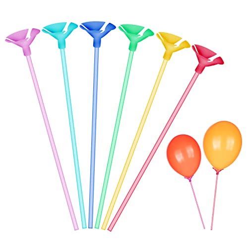 Support Ballon Anniversaire, 100 Pièce Support Ballon, 42 cm Attache Ballon, Tige Ballon Avec Coupelle Ballon, Support de Ballon, Porte Ballon Cover