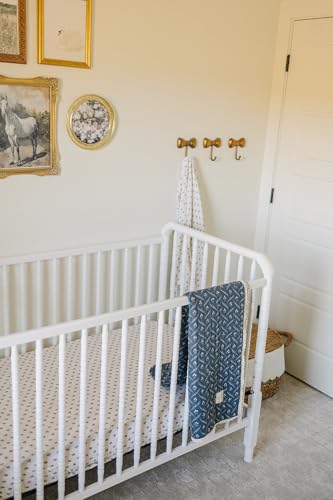Image of Cream Berry Muslin Crib Sheet by Mebie Baby, Soft and Breathable Bed Sheets for Babies, Modern Neutral Bedding for Cribs, Standard Crib Mattress Fitted Sheet, Great for Boy or Girl Room or Nursery
