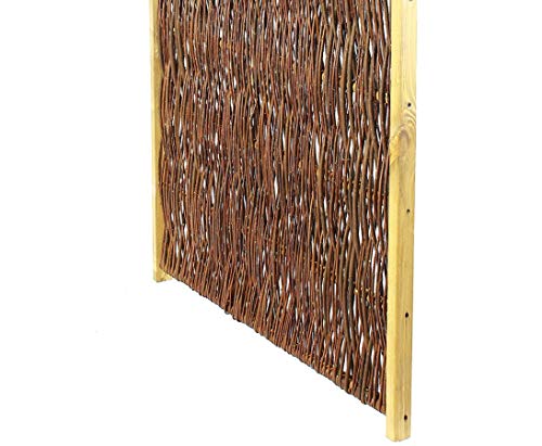 Weidenzaun geflochten "London New" mit 90 x 180cm - Sichtschutzelement Sichtschutzzaun aus Weide mit Rahmen 0,9m x 1,8m – Bild 3