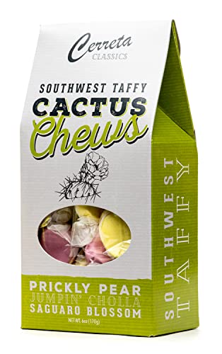 Cerreta Classics Southwest Taffy Cactus Chews 6 Ounce, Prickly Pear, Jumping Cholla and Saguaro Cacti