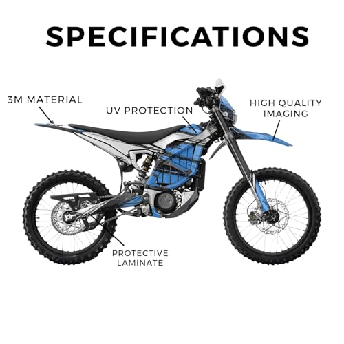 Image of Glossy Glitter Surron Ultra Bee Graphics Kit Wrap - Grunge Stripe Blue - Sur-Ron Skin - Premium 3M Vinyl Protective Wrap Decal Cover - Easy to Apply | Crafted in The USA by MightySkins