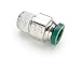 Parker Hannifin 68PLP-4-0 Prestolok PLP Nickel Plated Brass Male Connector Push-to-Connect Fitting, 1/4" Push-to-Connect Tube x 10-32 UNF
