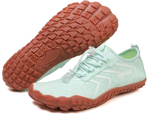 Image of UBFEN Water Shoes for Men Women Quick Dry Swim Aqua Socks | Lightweight Barefoot-style Fit, Rubber Sole, Hiking, Fishing, Kayaking, Beach, Pool, Boating, Diving And Water-to-land Wear