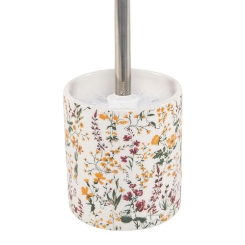 ROCKING GIFTS Escobillero WC CERÁMICA Decorativo Flores 35 CM BAÑO HOGAR