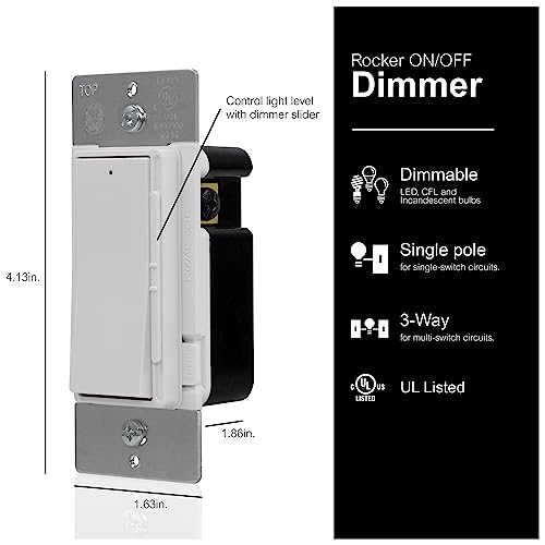 General Electric 18023 Ge Rocker Dimmer Switch Rocker On/Off Light Switch Dimmer Switches thumb #1