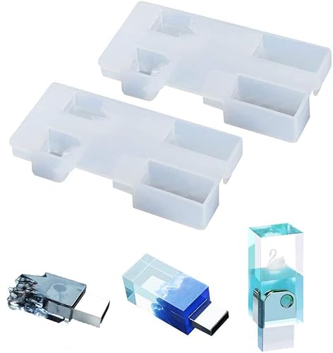 LHKK 2 Stück Silikonform Transparente Harzform für Schnee-Berg-Form USB Treiber DIY Dekorative Handwerk zu Machen Cover