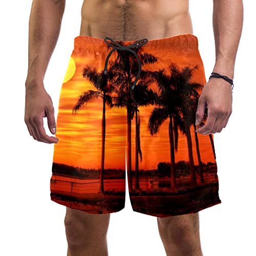Maillots de bain hommes short de plage séchage rapide imprimé palmier