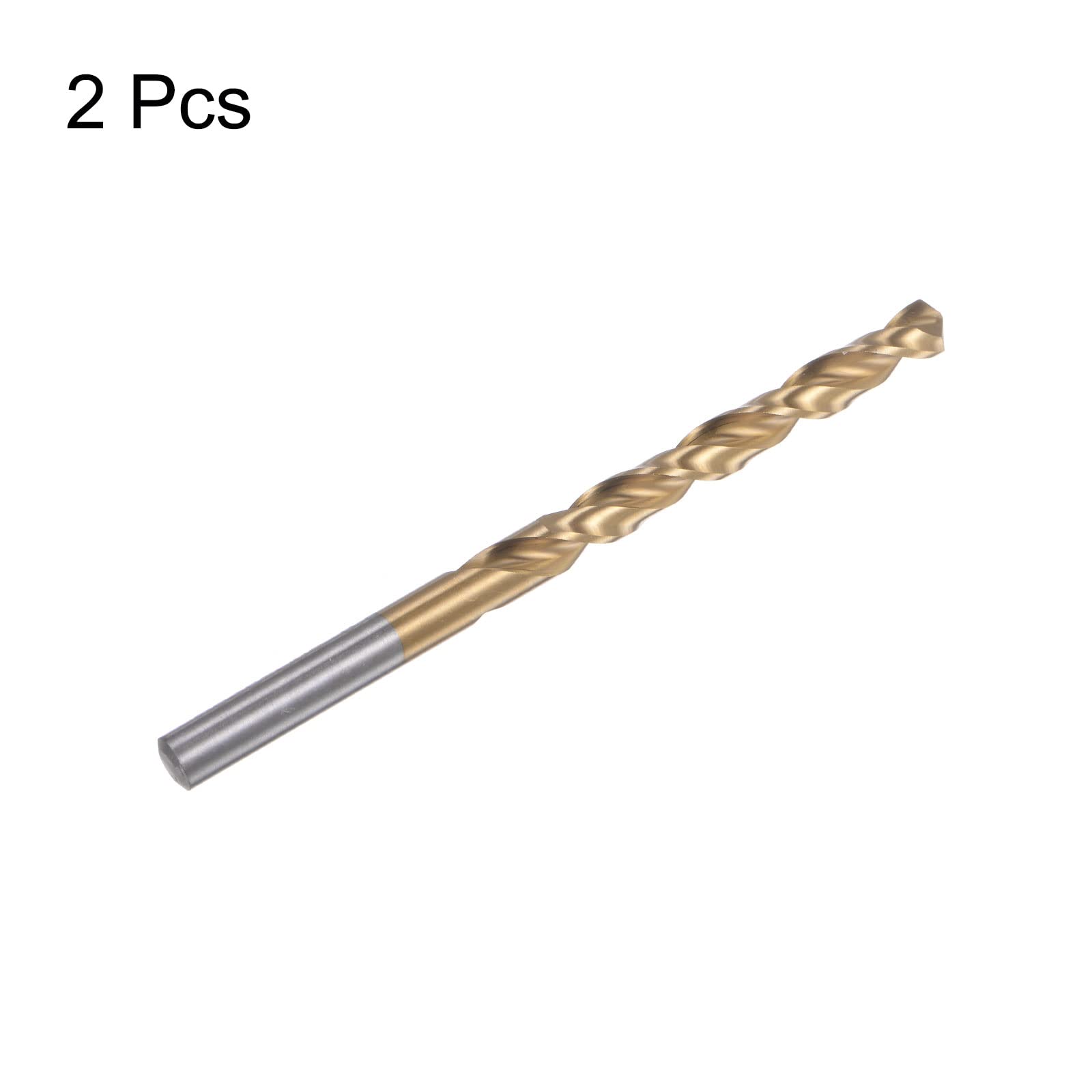 sourcing map 2pcs Hélicoïdal Perceuse Bits 5.8mm Titane Enduit (HSS-E) M42 Haute Vitesse Acier 8% Cobalt Droit Tige pour Inox Acier Aluminium Alliage Métal
